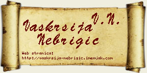 Vaskrsija Nebrigić vizit kartica